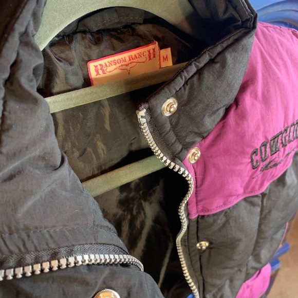 Ransom Ranch Girls Cowgirl Puff Vest Button Med - Picture 2 of 3